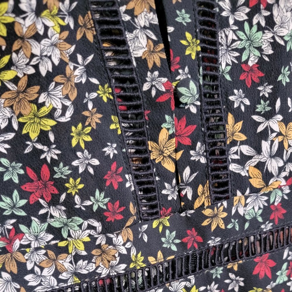 Topshop bohemian Inspired Long Sleeve Floral Dress Size 4 - Picture 6 of 11